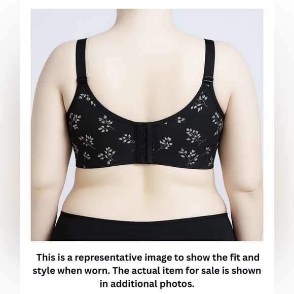 Cacique 42DD Black Floral Balconette Bra – Lightly Lined Backsmoother NWOT - Picture 10 of 10